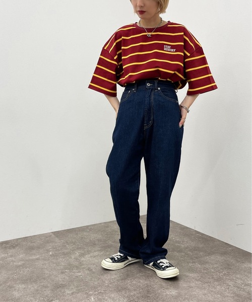 apres jour mignon（アプレジュールミニョン）の「マルチボーダーＴシャツ【ZOZOTOWN限定アイテム】（Tシャツ/カットソー・レディース・ブラック系その他/ボルドー/グリーン系その他・フリー/X-LARGE）」の16枚目の写真