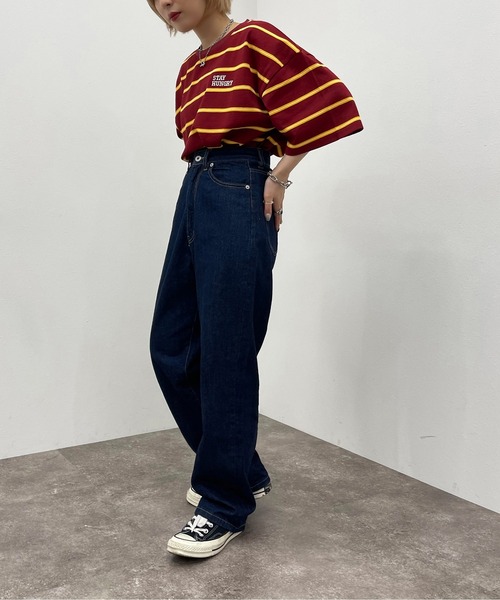 apres jour mignon（アプレジュールミニョン）の「マルチボーダーＴシャツ【ZOZOTOWN限定アイテム】（Tシャツ/カットソー・レディース・ブラック系その他/ボルドー/グリーン系その他・フリー/X-LARGE）」の17枚目の写真