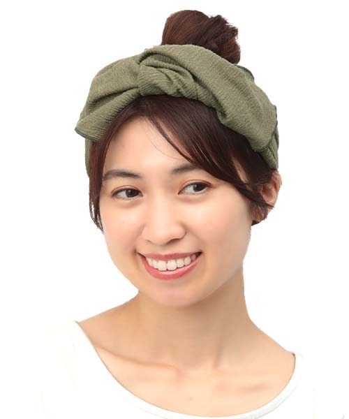 チチカカ（チチカカ）の「バイカラーパイピングヘアバンド（ヘアバンド・レディース・ベージュ/カーキ/ブラック・FREE）」の8枚目の写真