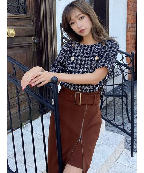 RESEXXY（リゼクシー）の「ツイードフリンジトップス（その他トップス・レディース・ブラック/ホワイト・FREE）」の4枚目の写真