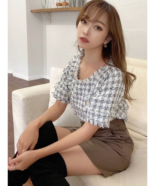 RESEXXY（リゼクシー）の「ツイードフリンジトップス（その他トップス・レディース・ブラック/ホワイト・FREE）」の8枚目の写真