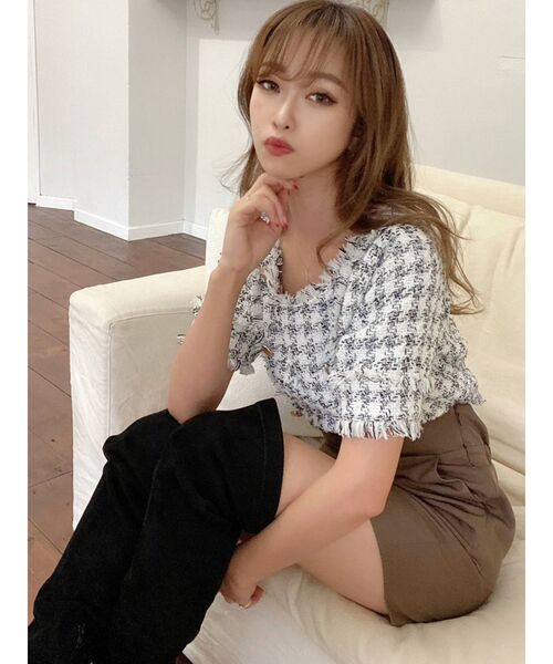 RESEXXY（リゼクシー）の「ツイードフリンジトップス（その他トップス・レディース・ブラック/ホワイト・FREE）」の10枚目の写真