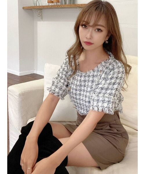 RESEXXY（リゼクシー）の「ツイードフリンジトップス（その他トップス・レディース・ブラック/ホワイト・FREE）」の12枚目の写真