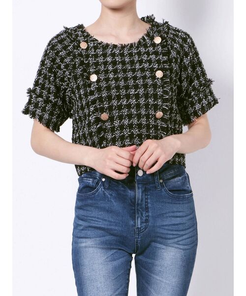 RESEXXY（リゼクシー）の「ツイードフリンジトップス（その他トップス・レディース・ブラック/ホワイト・FREE）」の19枚目の写真