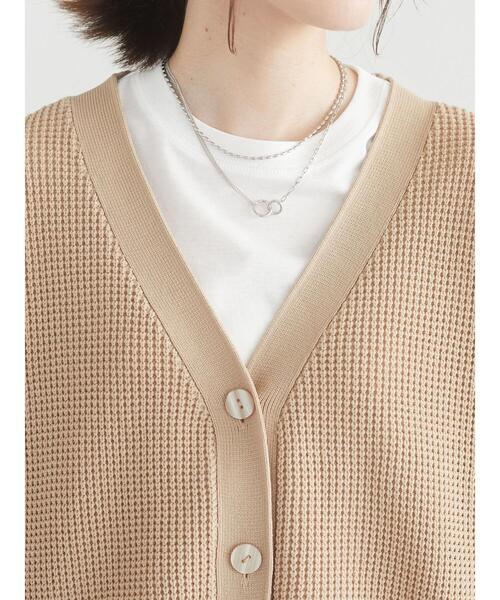 Green　Parks（グリーンパークス）の「かるい　ショート丈ニットカーデ＊（カーディガン/ボレロ・レディース・オフホワイト/ブラック/ブラウン/イエロー/ブルー・FREE）」の16枚目の写真