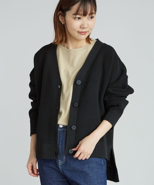 Green　Parks（グリーンパークス）の「かるい　ショート丈ニットカーデ＊（カーディガン/ボレロ・レディース・オフホワイト/ブラック/ブラウン/イエロー/ブルー・FREE）」の2枚目の写真