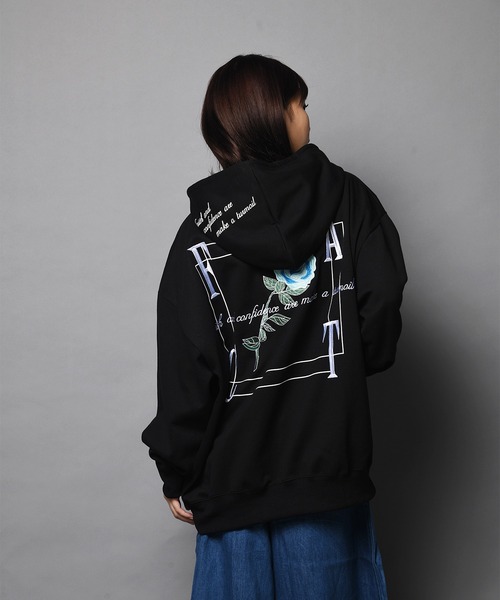 JACKROSE（ジャックローズ）の「JE-ローズ&バタフライ・プルパーカー（パーカー・メンズ・ホワイト/ホワイト系その他2/ブラック/ブラック系その他2・M/L）」の3枚目の写真