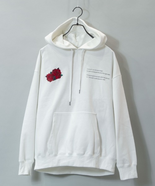 JACKROSE（ジャックローズ）の「JE-ローズ&バタフライ・プルパーカー（パーカー・メンズ・ホワイト/ホワイト系その他2/ブラック/ブラック系その他2・M/L）」の5枚目の写真