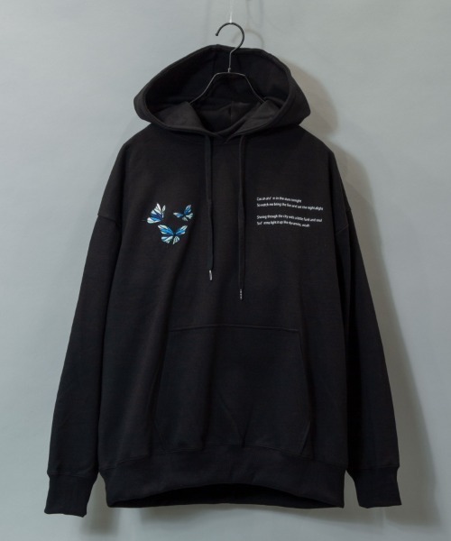 JACKROSE（ジャックローズ）の「JE-ローズ&バタフライ・プルパーカー（パーカー・メンズ・ホワイト/ホワイト系その他2/ブラック/ブラック系その他2・M/L）」の13枚目の写真