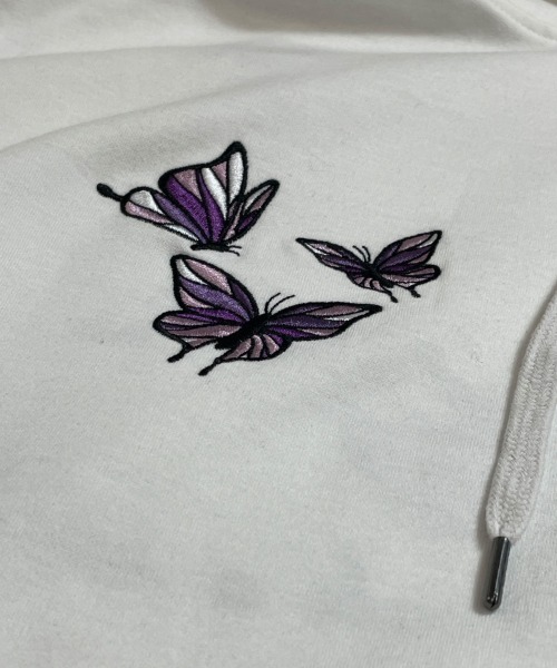 JACKROSE（ジャックローズ）の「JE-ローズ&バタフライ・プルパーカー（パーカー・メンズ・ホワイト/ホワイト系その他2/ブラック/ブラック系その他2・M/L）」の6枚目の写真