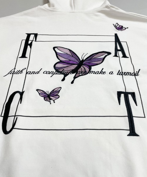 JACKROSE（ジャックローズ）の「JE-ローズ&バタフライ・プルパーカー（パーカー・メンズ・ホワイト/ホワイト系その他2/ブラック/ブラック系その他2・M/L）」の16枚目の写真