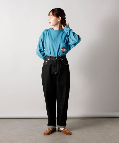 fredy repit（フレディレピ）の「ルーズテーパード デニムパンツ（デニムパンツ・レディース・ブラック/ネイビー・38/36）」の17枚目の写真