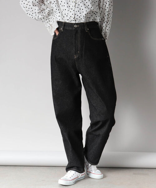 fredy repit（フレディレピ）の「ルーズテーパード デニムパンツ（デニムパンツ・レディース・ブラック/ネイビー・38/36）」の11枚目の写真