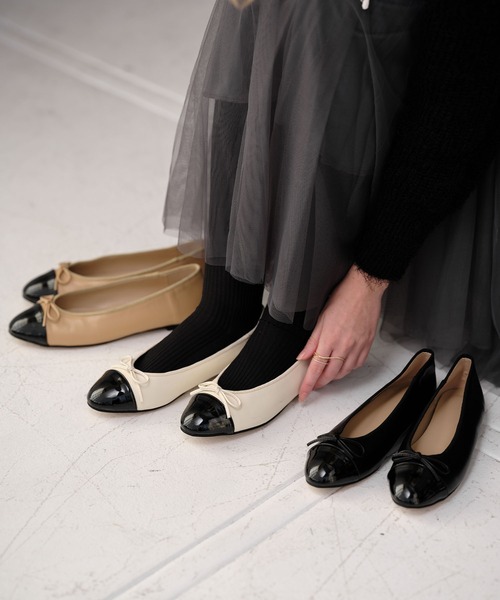バイカラーフラットバレエシューズ（バレエシューズ）｜ZAKKA