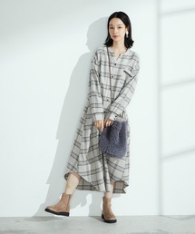 ONIGIRI | チェック柄　シャツワンピース(シャツワンピース)