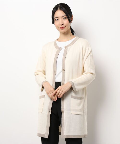 rps（アールピーエス）の「バイカラーロングニットカーディガン（カーディガン/ボレロ・レディース・ブラック/ベージュ/アイボリー・M）」の17枚目の写真