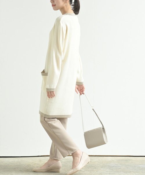 rps（アールピーエス）の「バイカラーロングニットカーディガン（カーディガン/ボレロ・レディース・ブラック/ベージュ/アイボリー・M）」の18枚目の写真