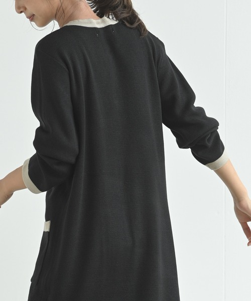 rps（アールピーエス）の「バイカラーロングニットカーディガン（カーディガン/ボレロ・レディース・ブラック/ベージュ/アイボリー・M）」の9枚目の写真