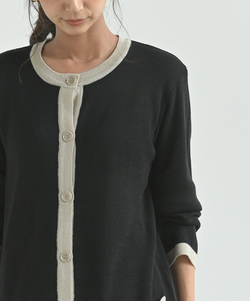 rps（アールピーエス）の「バイカラーロングニットカーディガン（カーディガン/ボレロ・レディース・ブラック/ベージュ/アイボリー・M）」の22枚目の写真