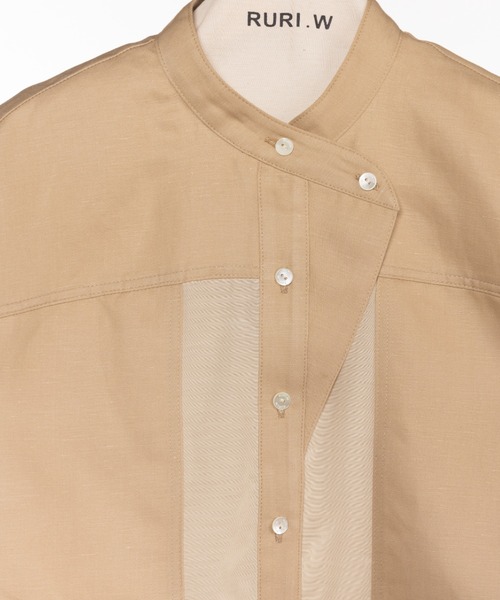 RURI.W(ルリ)の「【RURI.W】SPLICED SHIRT(シャツ/ブラウス・レディース・ベージュ/ネイビー・FREE)」の8枚目の写真