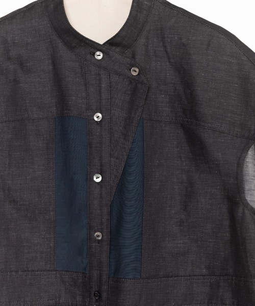 RURI.W(ルリ)の「【RURI.W】SPLICED SHIRT(シャツ/ブラウス・レディース・ベージュ/ネイビー・FREE)」の6枚目の写真