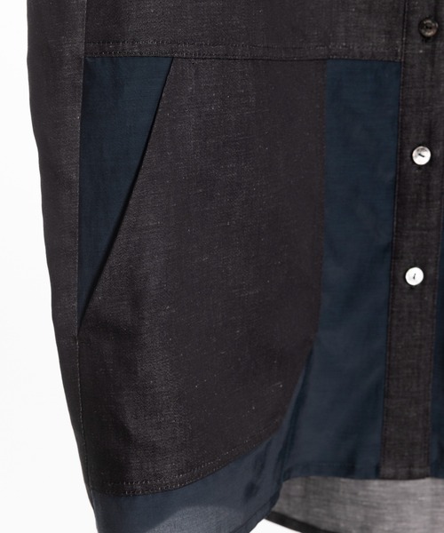 RURI.W(ルリ)の「【RURI.W】SPLICED SHIRT(シャツ/ブラウス・レディース・ベージュ/ネイビー・FREE)」の13枚目の写真