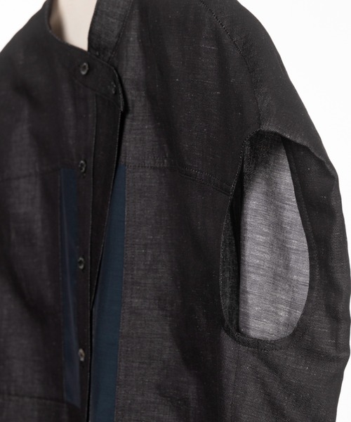 RURI.W(ルリ)の「【RURI.W】SPLICED SHIRT(シャツ/ブラウス・レディース・ベージュ/ネイビー・FREE)」の11枚目の写真