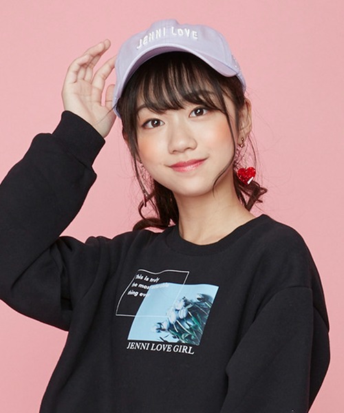 JENNI love(ジェニィラブ)の「オーガニックコットンロゴキャップ(キャップ・キッズ・ラベンダー/サックスブルー/ブラック・54cm/56cm)」の3枚目の写真
