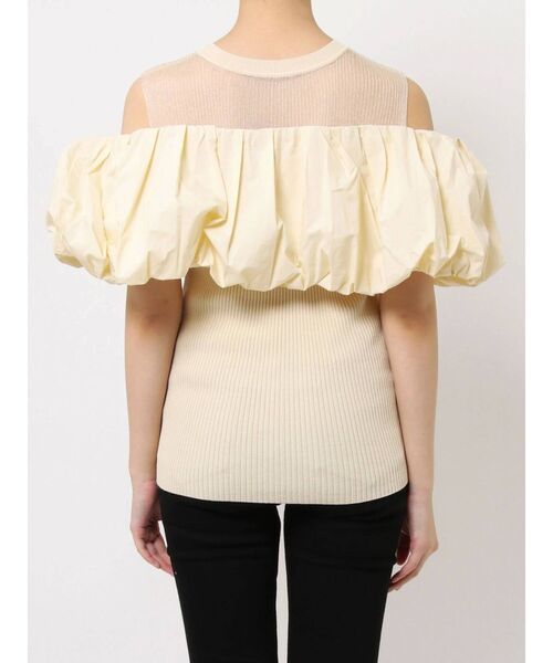 LAGUNAMOON（ラグナムーン）の「バルーンオフショルダーニットプルオーバー（ニット/セーター・レディース・アイボリー/イエロー/ミント・FREE）」の4枚目の写真