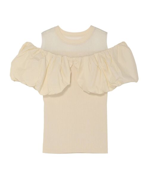 LAGUNAMOON（ラグナムーン）の「バルーンオフショルダーニットプルオーバー（ニット/セーター・レディース・アイボリー/イエロー/ミント・FREE）」の9枚目の写真