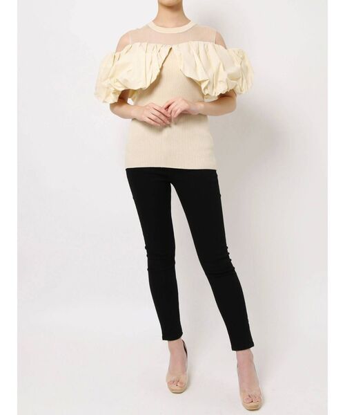 LAGUNAMOON（ラグナムーン）の「バルーンオフショルダーニットプルオーバー（ニット/セーター・レディース・アイボリー/イエロー/ミント・FREE）」の13枚目の写真