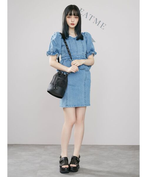 EATME（イートミー）の「ペプラムデニムワンピース（ワンピース）」 - WEAR