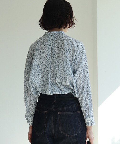 yuni（ユニ　）の「コットンキュプラ flower pr wide ブラウス（シャツ/ブラウス・レディース・サックスブルー/グレー・FREE）」の5枚目の写真