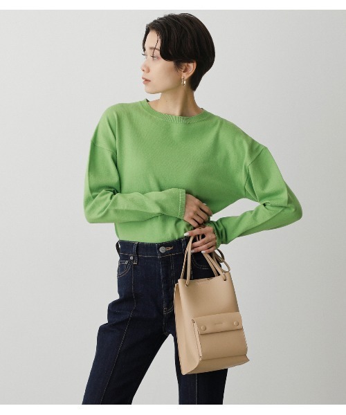 AZUL by moussy（アズールバイマウジー）の「SQUARE MINI TOTE BAG/スクエアミニトートバッグ（トートバッグ・レディース・ライトベージュ/ライトグリーン/ブラック・FREE）」の12枚目の写真
