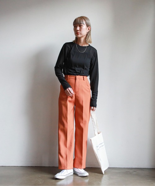 feepur（フェピュール）の「クルーネックシアートップス（Tシャツ/カットソー・レディース・ブラック/ベージュ/オフホワイト/ミント・MEDIUM）」の11枚目の写真