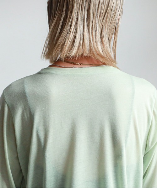 feepur（フェピュール）の「クルーネックシアートップス（Tシャツ/カットソー・レディース・ブラック/ベージュ/オフホワイト/ミント・MEDIUM）」の20枚目の写真