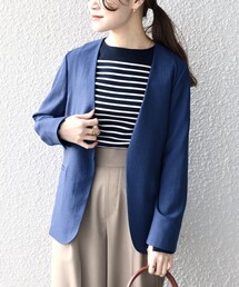 〈手洗い可能〉リネンライクジャケット(セットアップ対応)◇