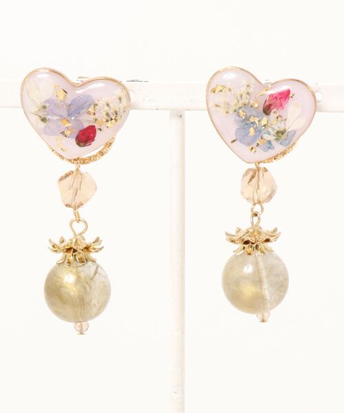 tone(トーン)の「【chiguhagu】押花2wayピアス(MA)(ピアス(両耳用)・レディース・ピンク・FREE)」の3枚目の写真
