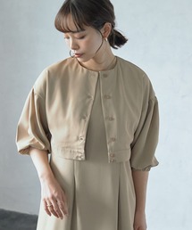 ECRIRE | 【TOMOコラボ】ショート丈ノーカラーブラウス(シャツ/ブラウス)