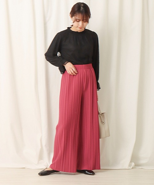 libelle more(リベル モア)の「カットジョーゼット ボックスプリーツパンツ(その他パンツ・レディース・ブラック/ピンク/ブルー/グリーン・M/L)」の15枚目の写真
