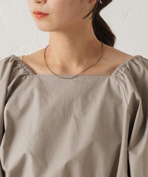 Kastane(カスタネ)の「【カタログ掲載アイテム】スクエアギャザーブラウス(シャツ/ブラウス・レディース・ホワイト/グレー・FREE)」の7枚目の写真