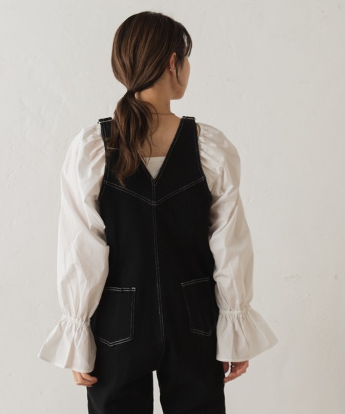 Kastane(カスタネ)の「【カタログ掲載アイテム】スクエアギャザーブラウス(シャツ/ブラウス・レディース・ホワイト/グレー・FREE)」の13枚目の写真