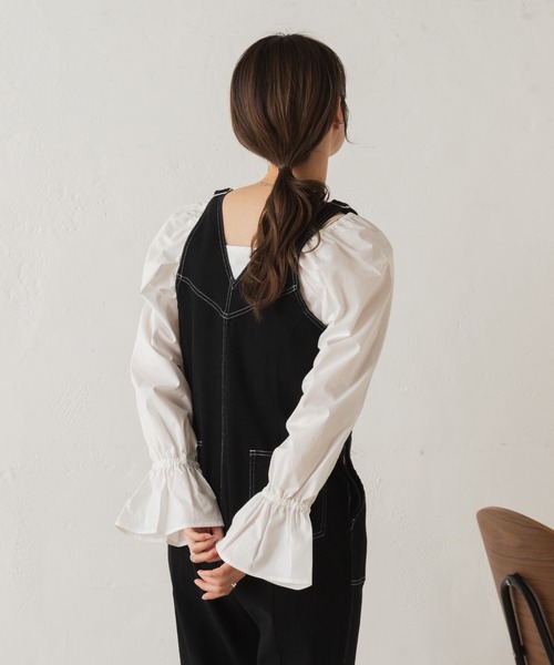 Kastane(カスタネ)の「【カタログ掲載アイテム】スクエアギャザーブラウス(シャツ/ブラウス・レディース・ホワイト/グレー・FREE)」の14枚目の写真