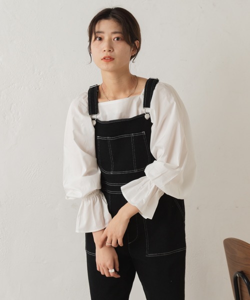 Kastane(カスタネ)の「【カタログ掲載アイテム】スクエアギャザーブラウス(シャツ/ブラウス・レディース・ホワイト/グレー・FREE)」の15枚目の写真