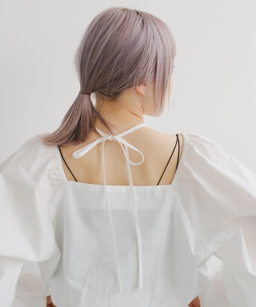 Kastane(カスタネ)の「【カタログ掲載アイテム】スクエアギャザーブラウス(シャツ/ブラウス・レディース・ホワイト/グレー・FREE)」の18枚目の写真