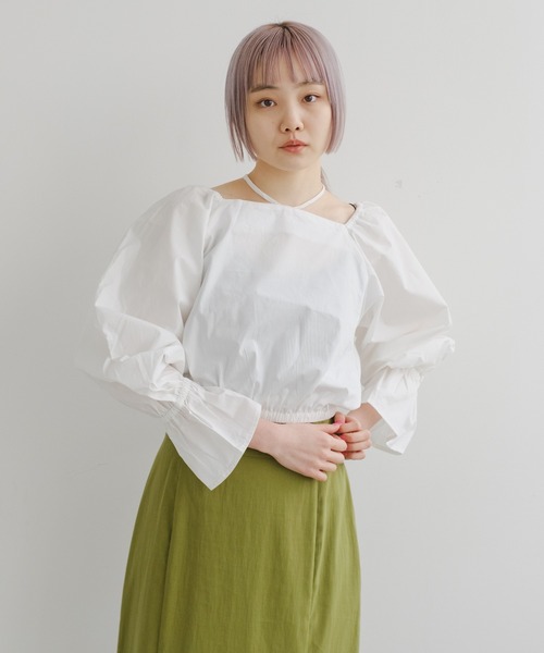 Kastane(カスタネ)の「【カタログ掲載アイテム】スクエアギャザーブラウス(シャツ/ブラウス・レディース・ホワイト/グレー・FREE)」の20枚目の写真