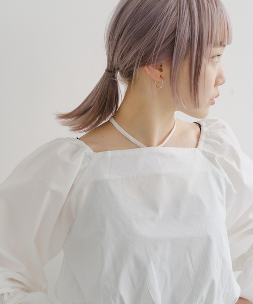 Kastane(カスタネ)の「【カタログ掲載アイテム】スクエアギャザーブラウス(シャツ/ブラウス・レディース・ホワイト/グレー・FREE)」の19枚目の写真