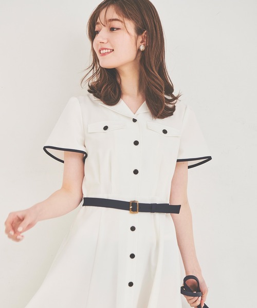 LAISSE PASSE(レッセパッセ)の「フレアーシャツワンピース(シャツワンピース・レディース・キナリ/ネイビー・SMALL/MEDIUM)」の14枚目の写真