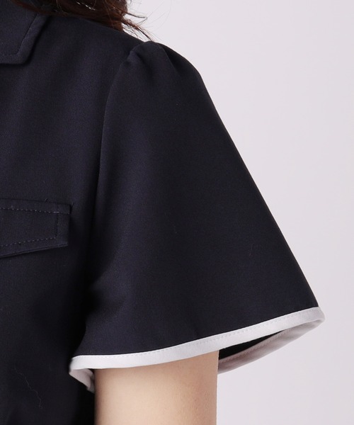 LAISSE PASSE(レッセパッセ)の「フレアーシャツワンピース(シャツワンピース・レディース・キナリ/ネイビー・SMALL/MEDIUM)」の7枚目の写真