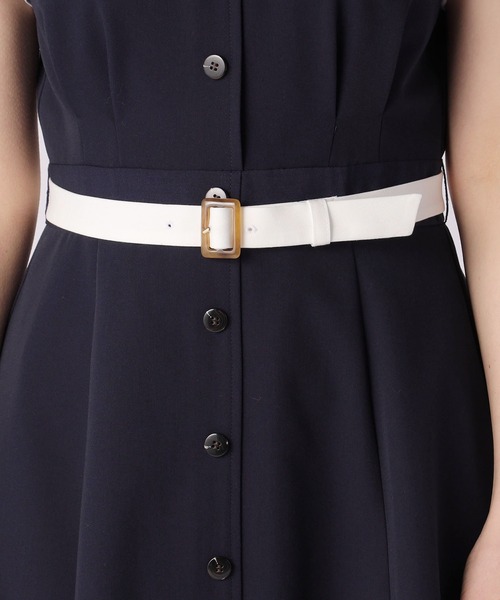 LAISSE PASSE(レッセパッセ)の「フレアーシャツワンピース(シャツワンピース・レディース・キナリ/ネイビー・SMALL/MEDIUM)」の8枚目の写真